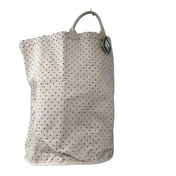 Kate Spade New York Black Dot Round Canvas Storage Bin 15"w x 10"h x 11.5"d NWT - Picture 10 of 14